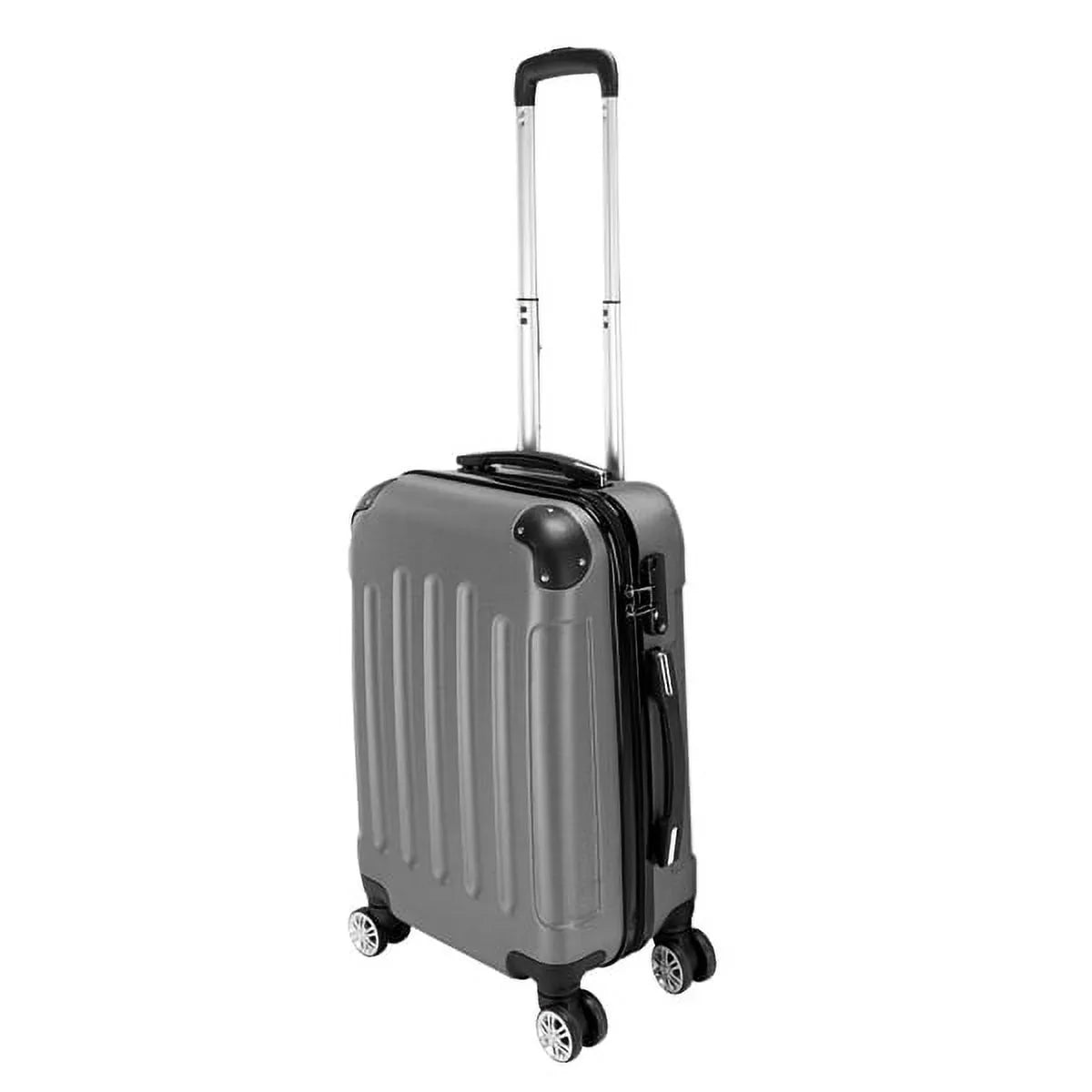 28" - Lightweight Gray / Set 24" Portable ABS 20" Case Trolley Dark Suitcase 3-in-1 / Travel