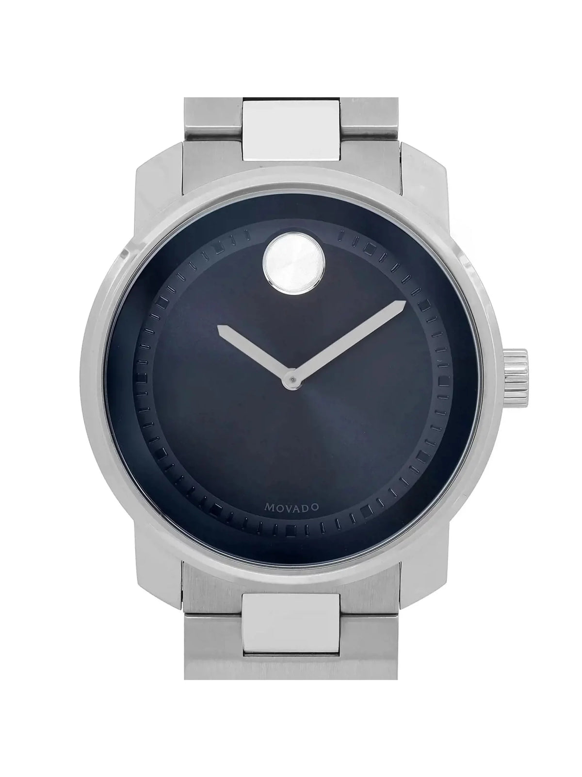 Blue Mens Watch Dark Movado 3600423 Bold Steel Quartz 42mm Stainless Dial
