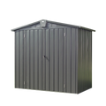 exterior 4.2' Backyard, Metal Black Steel Shed Door Storage Capri for Bike, exterior Garden Lockable Patio, 6.5'x Mowers,Galvanized for Can, Tools, Storage Trash Lawn Cabinet Lawn, with Shed,