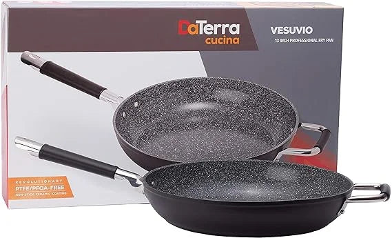 DaTerra Stick Pan, Made Italian Ceramic | Chefs Skillet Nonstick Baking Sauté Searing, Pan Cucina and Non Professional More Nonstick Cooking, Sizzling, Pan, Inch Pan Frying for 13 Pan