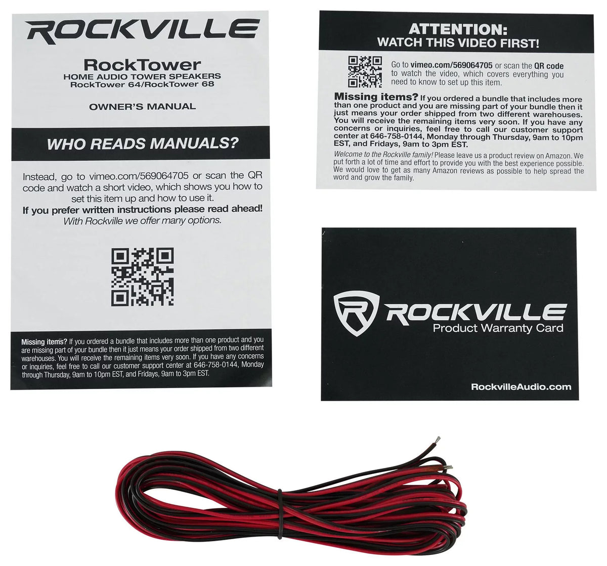 Tower 68B RockTower Ohm Home Rockville (1) Speakers 8 Black Passive Audio