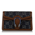 Women Dionysus Fabric Pre-Owned Bag GG Denim Mini Crossbody Authenticated Super Blue
