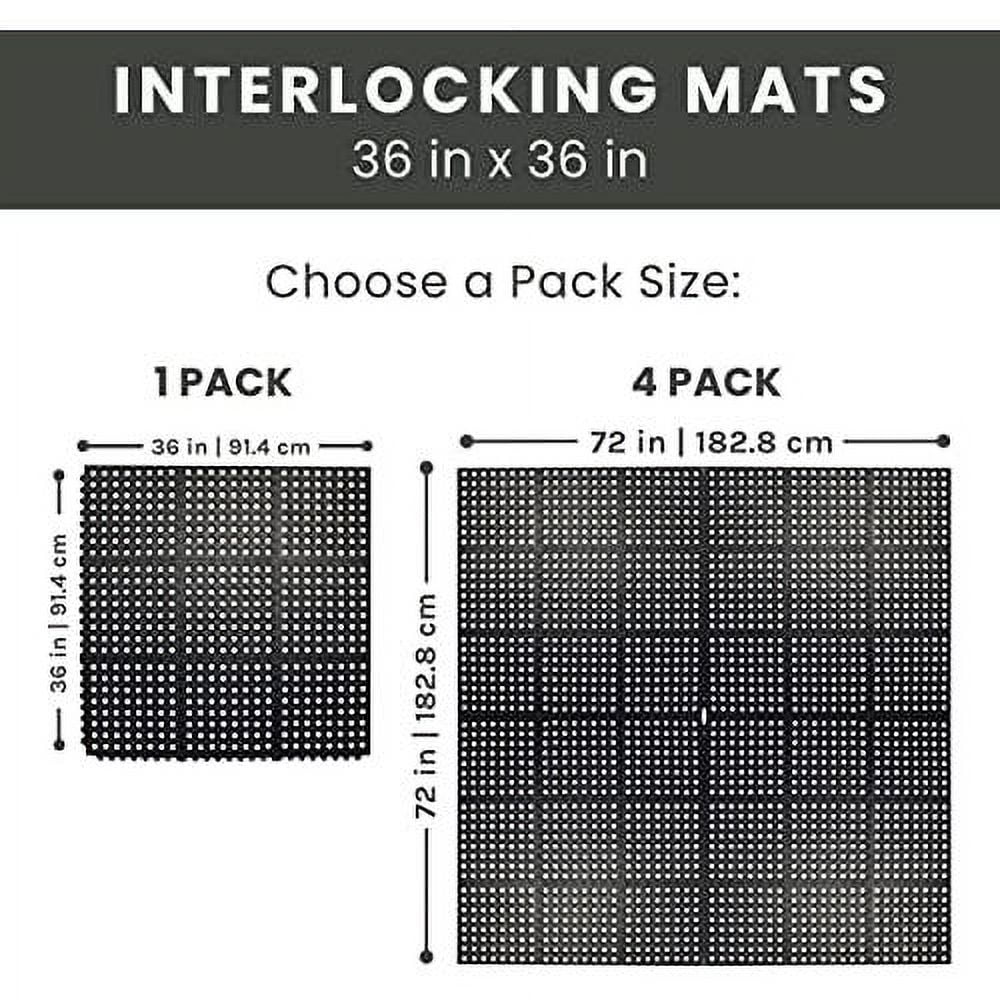 Door 36 Non-Slip Bar Indoor X Floor 36 For Kitchen Rubber exterior Pool Interlocking Anti Mat Inch Durable Drainage, Flooring Floor Mat Restaurant Fatigue Shower Garage