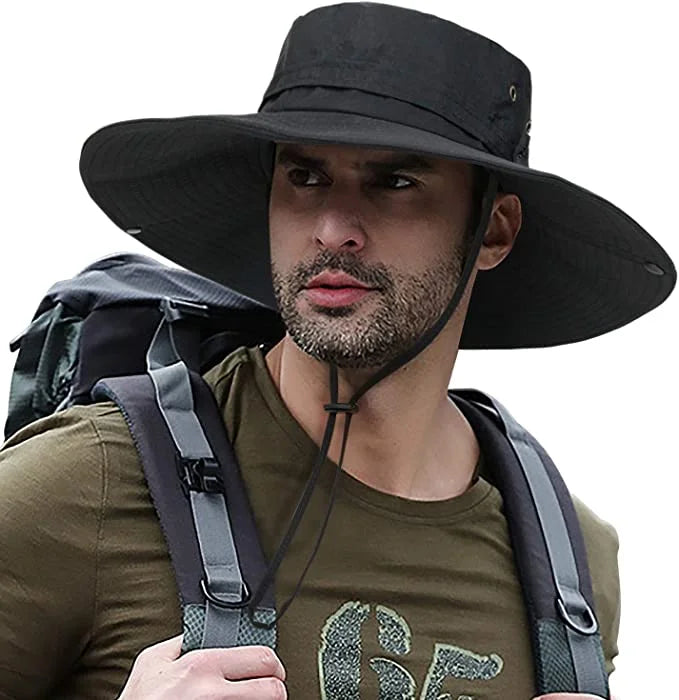 for UPF50+ Fishing Hat Cap Safari Boonie Camping Hiking for Men, Sun Wide Brim Super Gardening Hat Bucket