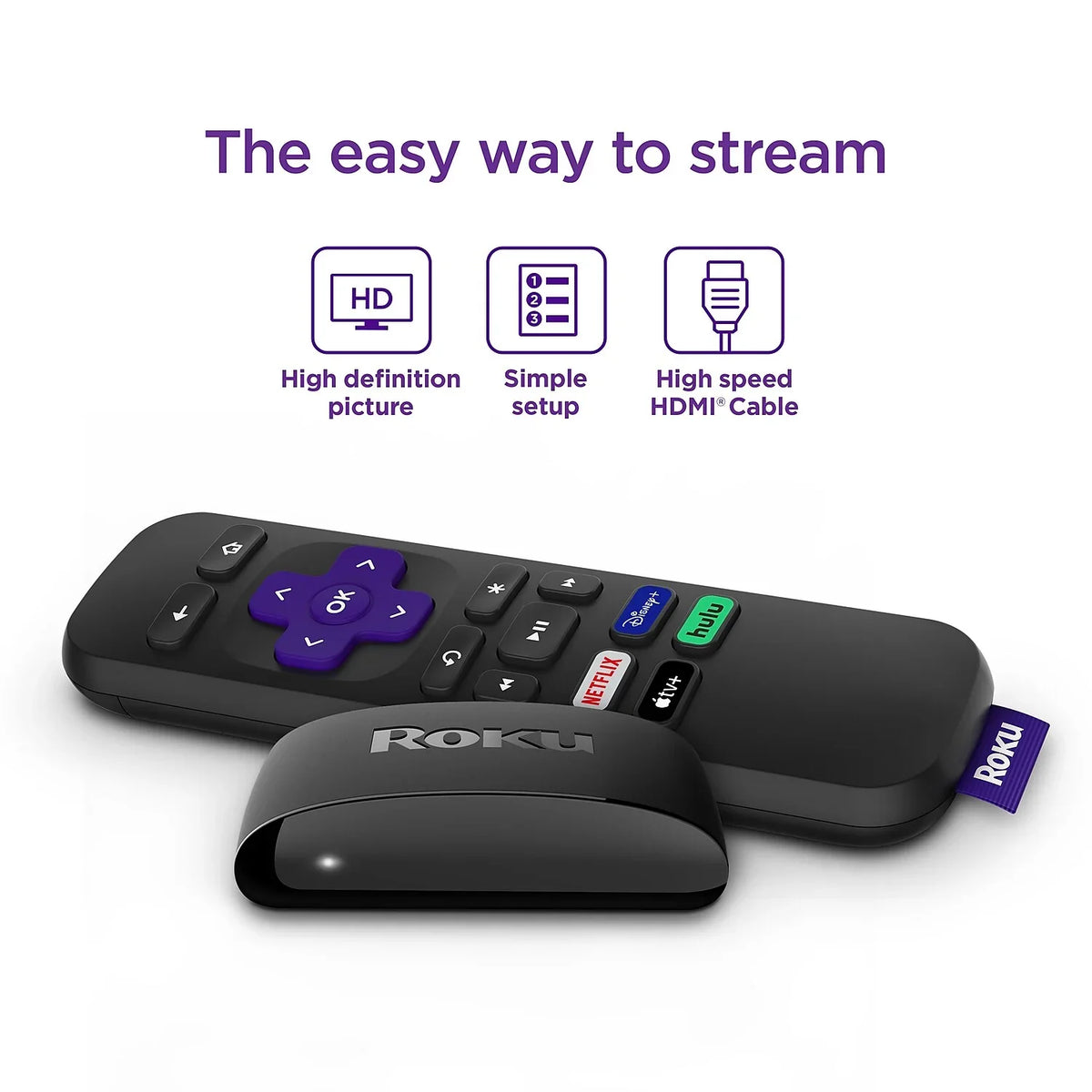 HDMI Player with Speed Remote and Simple HD High Roku Express Streaming Cable Media