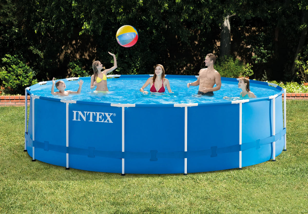 Above x Pump 48" Frame Ground Intex Metal 15' Pool with Filter