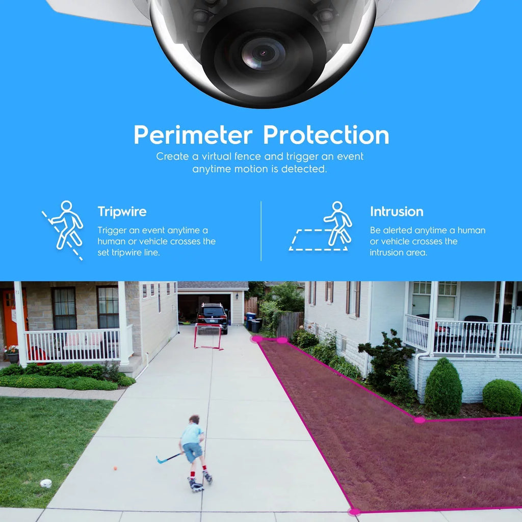Wedge Night Built-in AI Perimeter 130° Camera IP IP5M-W1150EW-AI Vehicle Camera, Security Protection, exterior, Vision, & 98ft IP 5MP@20fps Detection, Human FOV, Amcrest Microphone, PoE 5-Megapixel