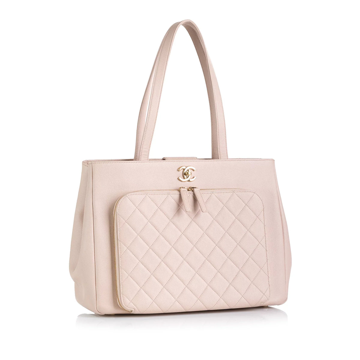 Authenticated Unisex Pre-Owned Affinity Tote Caviar Leather Business Bag Shopping (Good) Pink Tote
