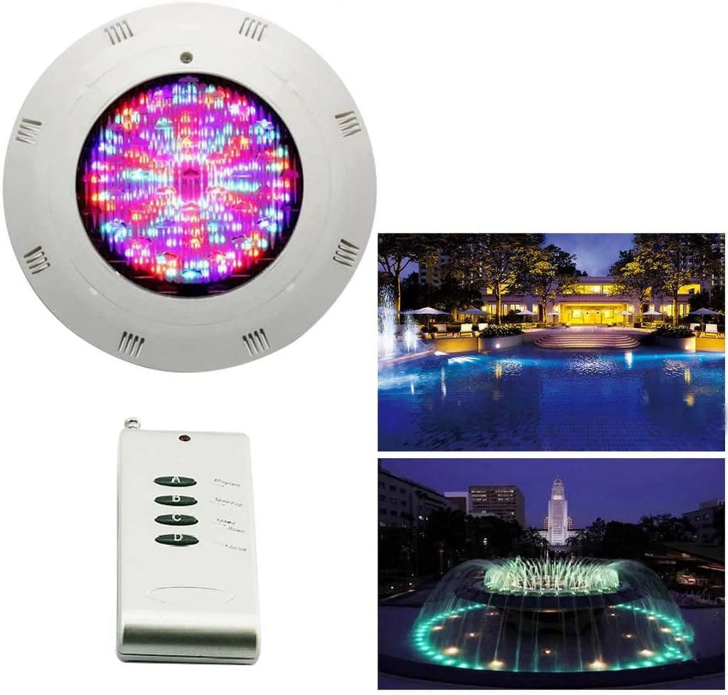 Waterproof Miumaeov Pool Underwater 12V (18W) Light, RGB Remote Light Control with LED Swimming Lamp IP68