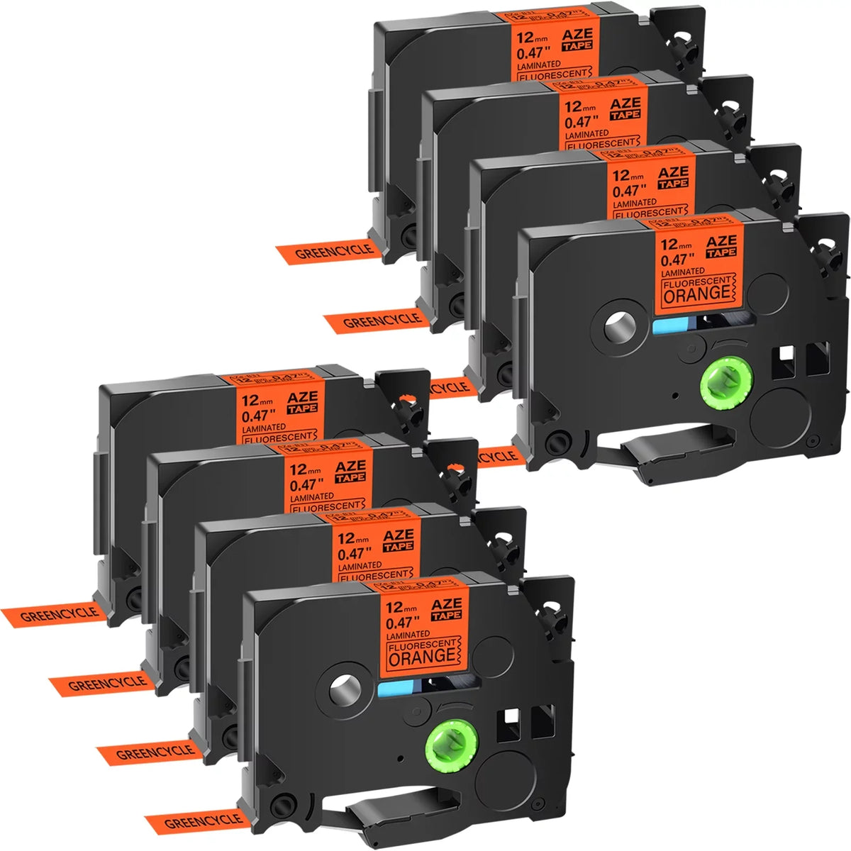 on GREENCYCLE Pack Compatible D400 use Fluorescent H110 Tape Black TZe TZB31 Orange Label TZ TZeB31 Label Maker TZ-B31 D210 PT-D600 0.47'' 12mm in Brother for TZe-B31 Laminated Cube 8 P-Touch