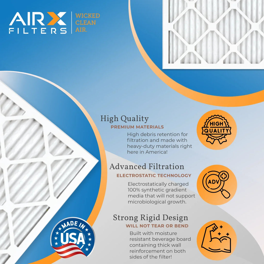 Furnace USA AIRX Premium Filter Pleated Comparable HVAC 1000, MERV 24x24x1 Pack 7 MPR to 6 CLEAN 11 FILTERS Filters Conditioner FPR AIR. Made Air Filter Electrostatic WICKED & 1200 Air by 24x24x1 MPR