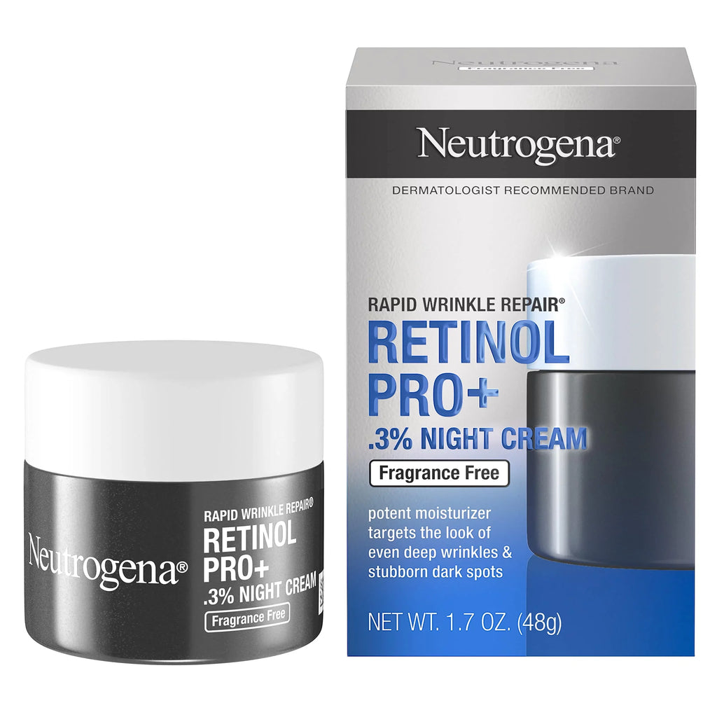 Anti-Aging Rapid Moisturizer - Formula, Face Retinol, Cream, Night Pro+ 0.3% Repair 1.7 with Neutrogena Retinol Neck & Your Fragrance-Free Wrinkle Skin Revitalize Oz