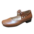 Easter Shoes 2024 Color Summer Toe Square Heels Wide Womens Breathable SZXZYGS Four Round Non Lazy Dressy Leisure Buckle Casual Shoes Solid Cloth Slip Strap Width Women's Seasons