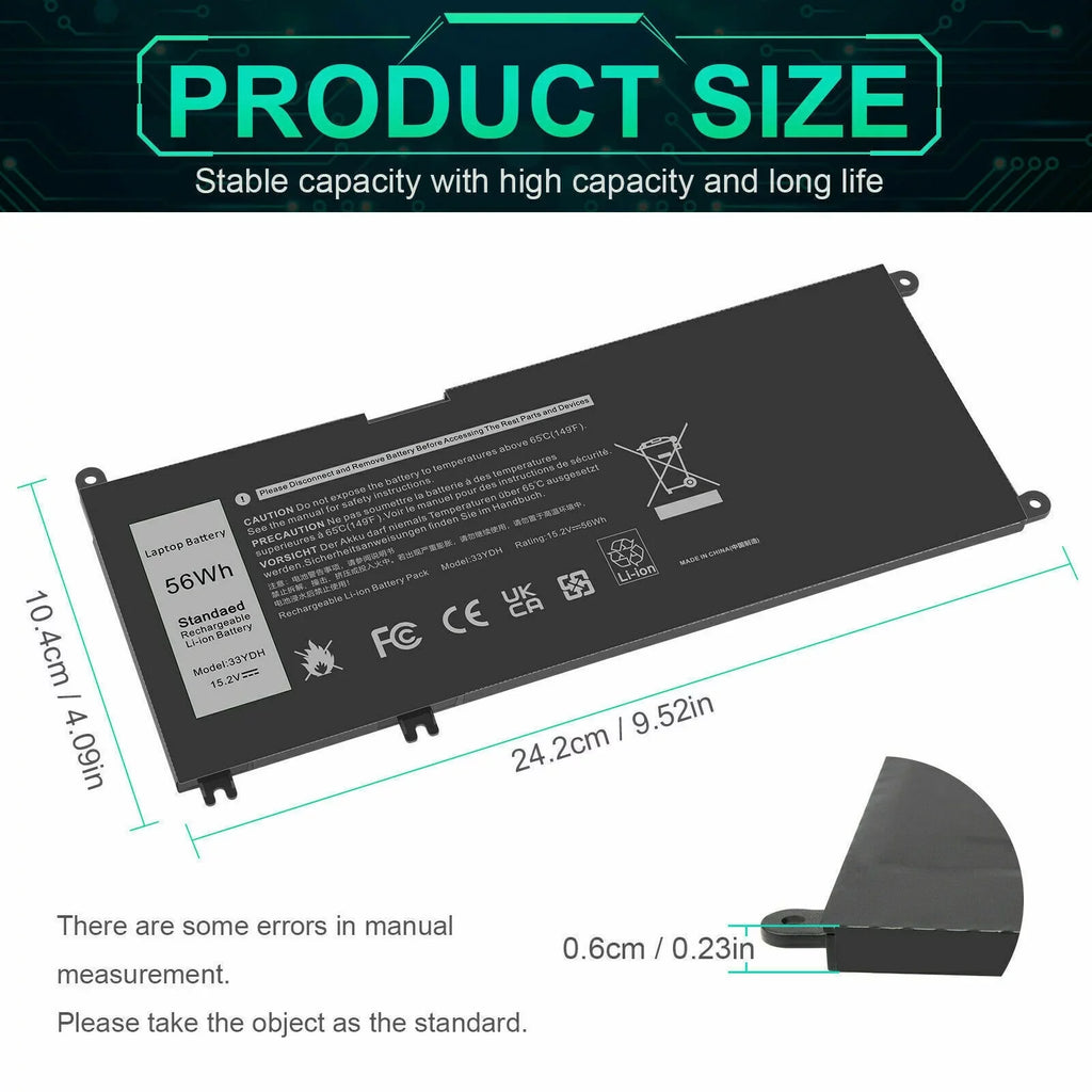 3779 G3 J9NH2 17 G7 PVHT1 7588 5587 15 for 3579 15 15 Laptop Battery G5