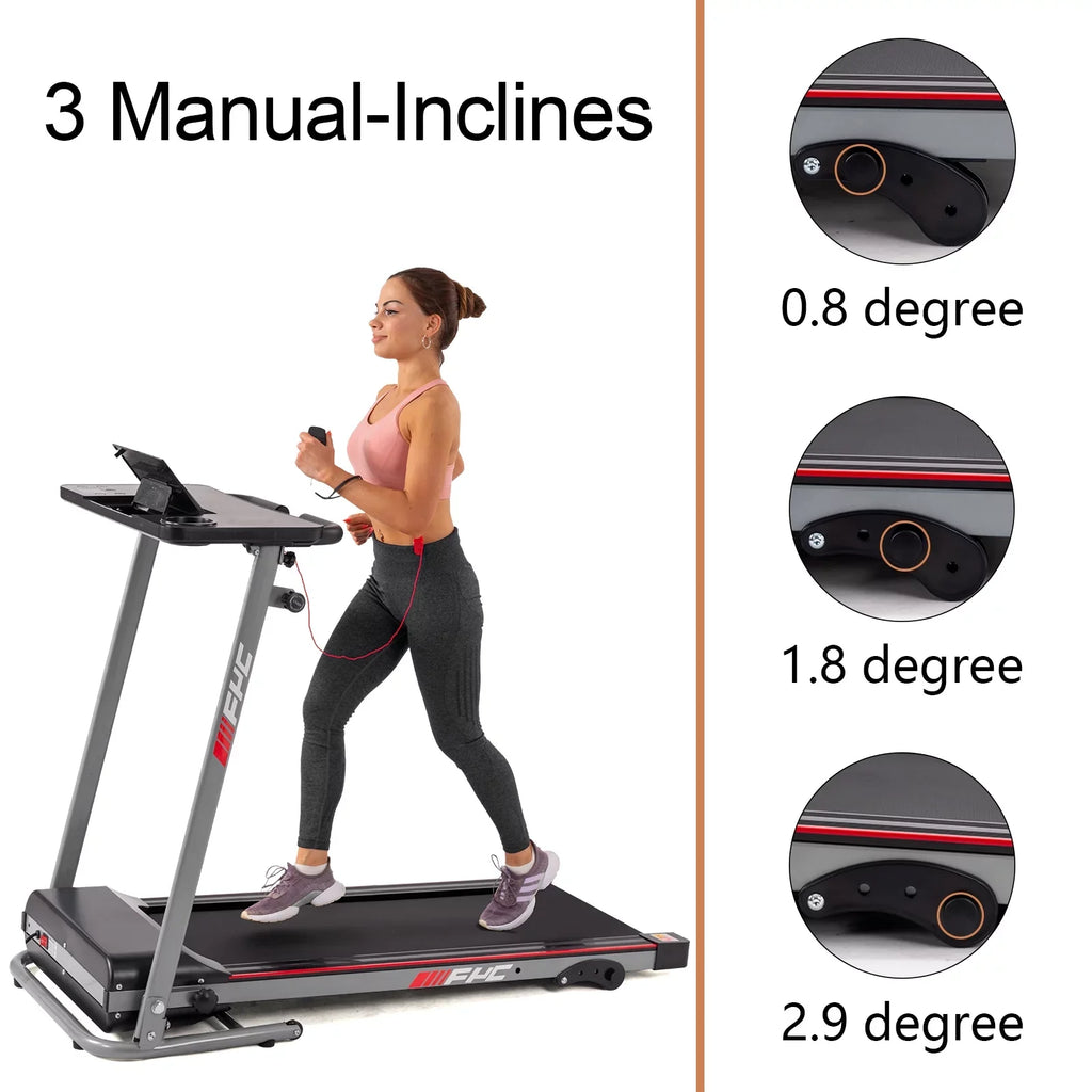 and Portable - Small for Weight Compact Workout; Spaces Running Treadmill 2.5HP Home for Desk Electric 265LBS Running Foldable with Walking for Treadmill Capacity Folding Machine