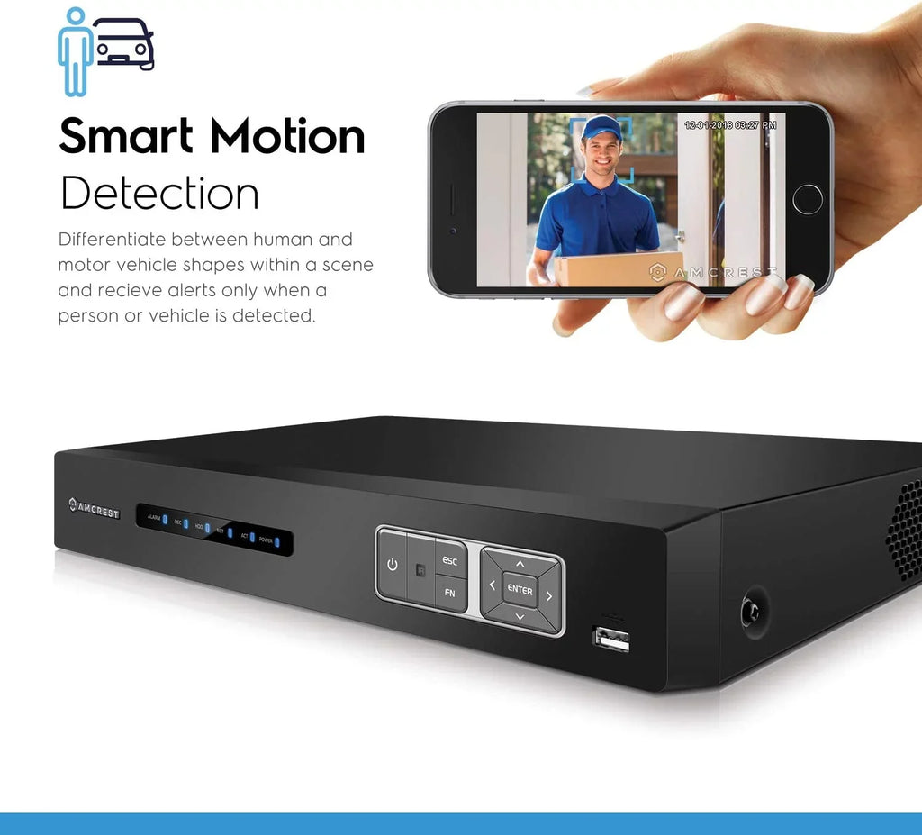 Recorder, Smart Channel DVR 4TB 4K Pre-Installed for DVR Hard Cameras AI Analog 16 Amcrest AI Security Security System DVR, IP Drive & Camera (AMDV5116-4TB) Cameras, Security Amcrest UltraHD 8MP