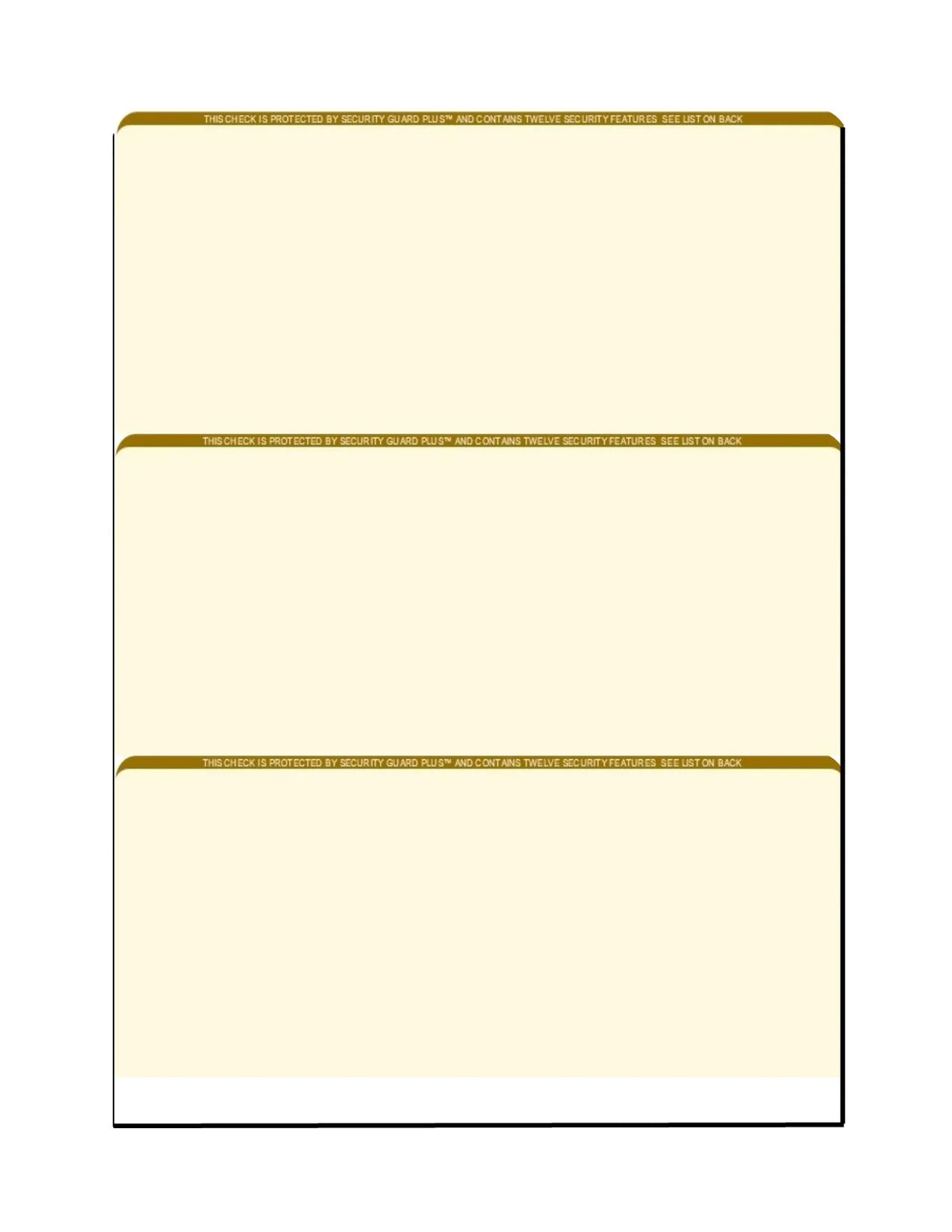 w Zapco Checks, Paper, High-Security 8-1/2" PACK Complex Organic Microperfed Check Background OF - SHEETS Security 100 12 11", x 3-Up Features Pattern, with