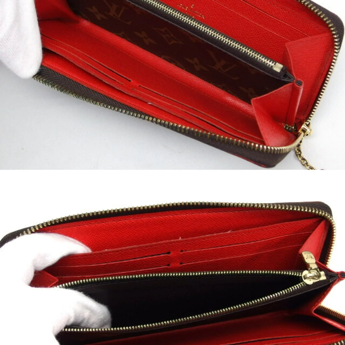 M62940 Pre-Owned Monogram Wallet Clemence (Good) Wallet Red Long