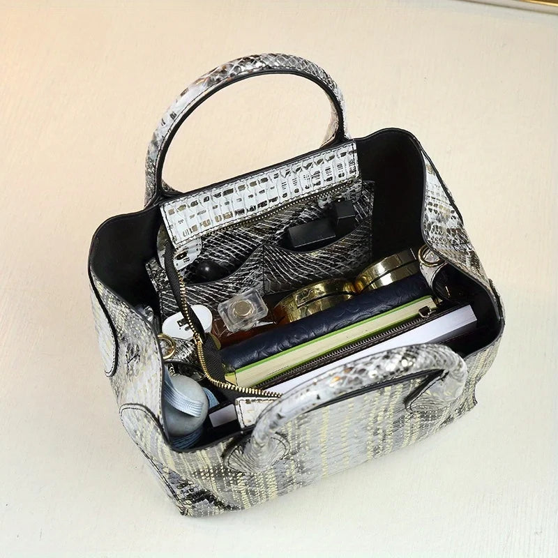 For design Bag 2024 Lady‘s Women Vintage PU Shoulder MICHROE Versatile Fashionable Satchel Bucket Leather Crossbody Bag Handbag