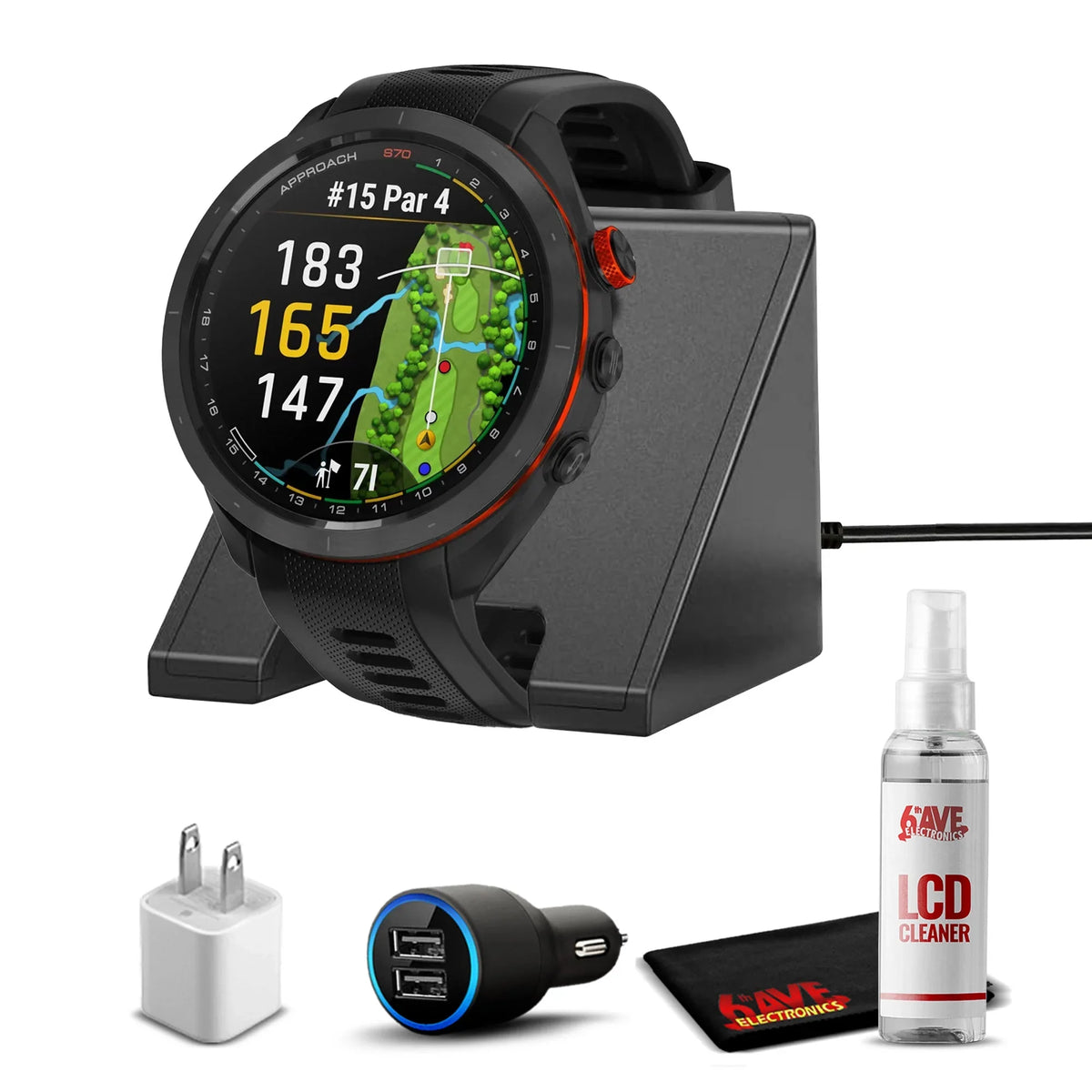 Black S70, Approach with (47mm) Garmin Accessories
