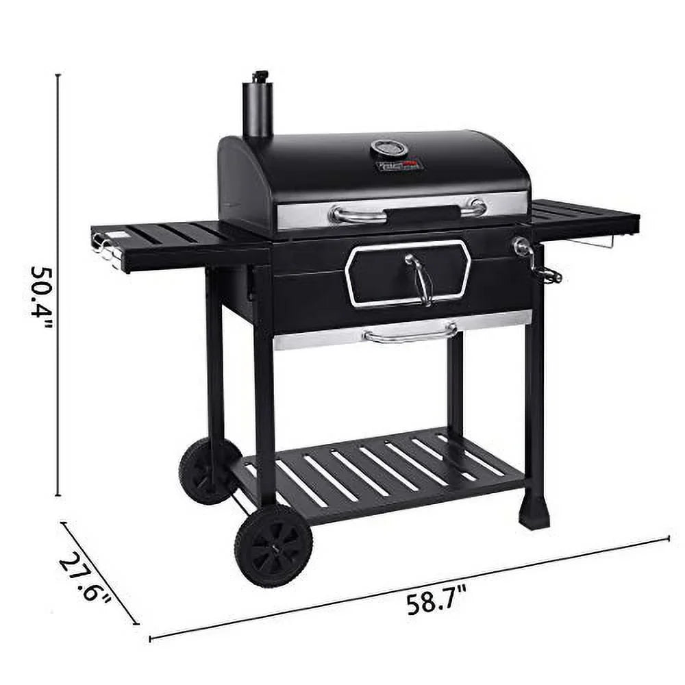 Gourmet Cooking, CD2030AN 30-Inch Grill, Deluxe Royal Backyard Black, Camping Patio Picnic Large Smoker Charcoal BBQ