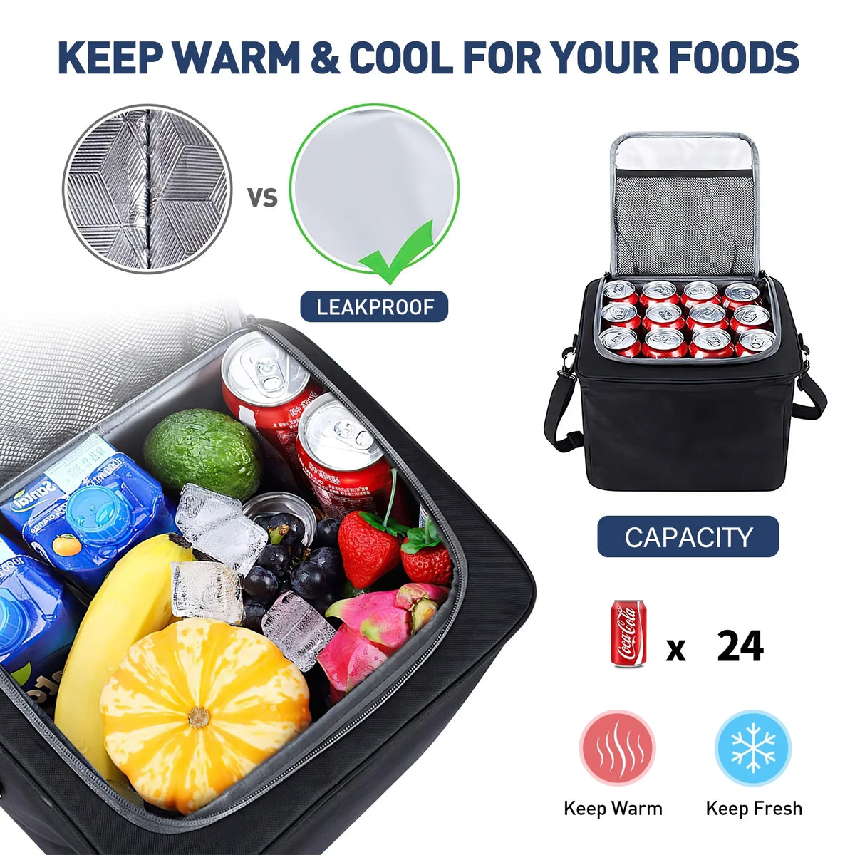 4 for Multi Bag Trunk Cooler SUV Car Truck Organizer, Leakproof Storage in 1 Box Trunk with Compartment Insulated Collapsible Storage Car